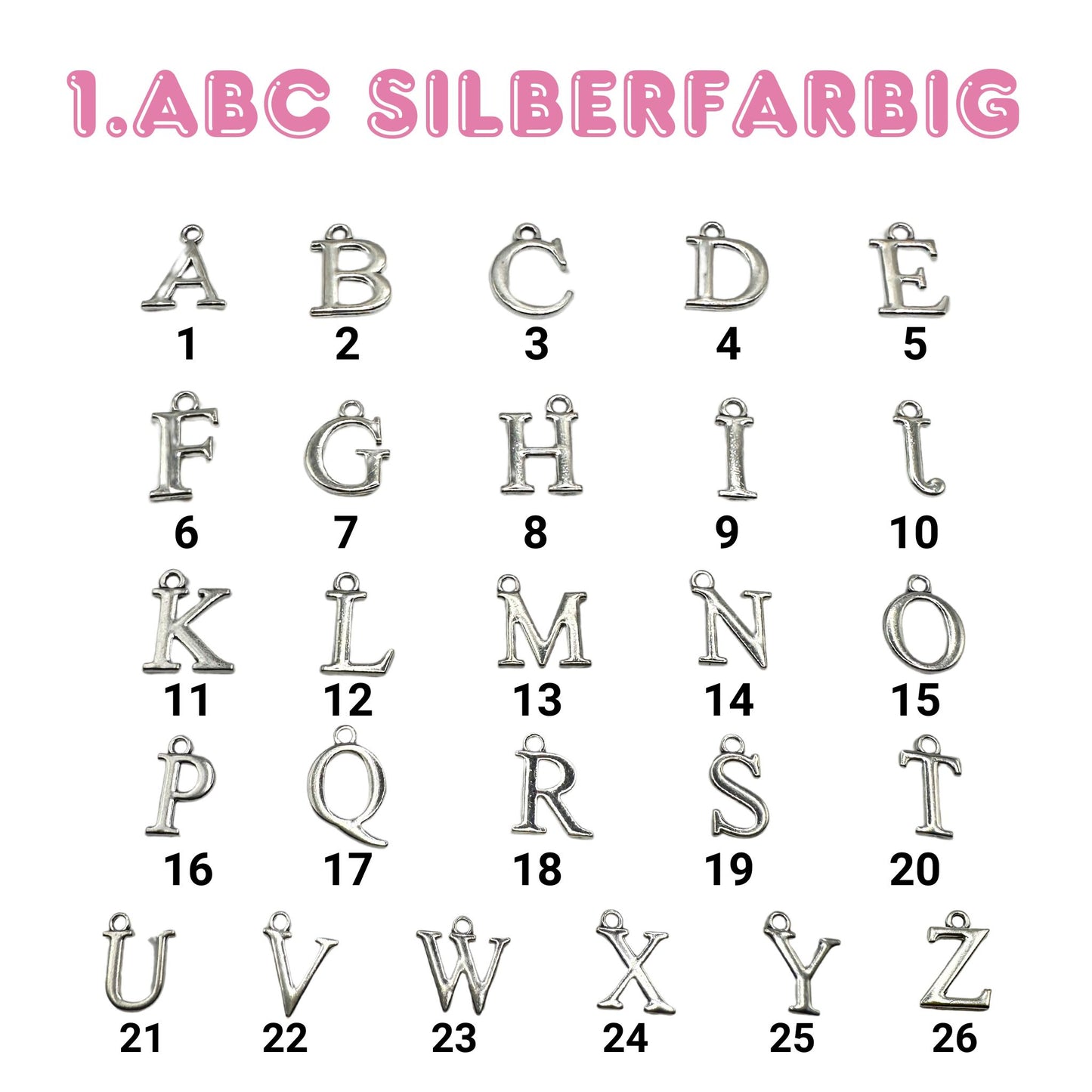 ABC Charms Silberfarbig