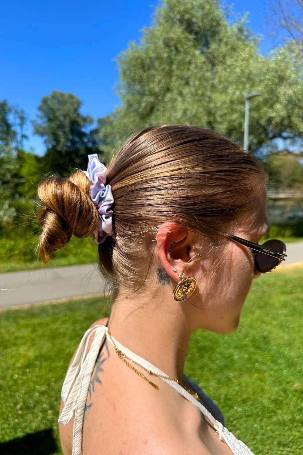 Haargummi Violette Lila Scrunchie Seide
