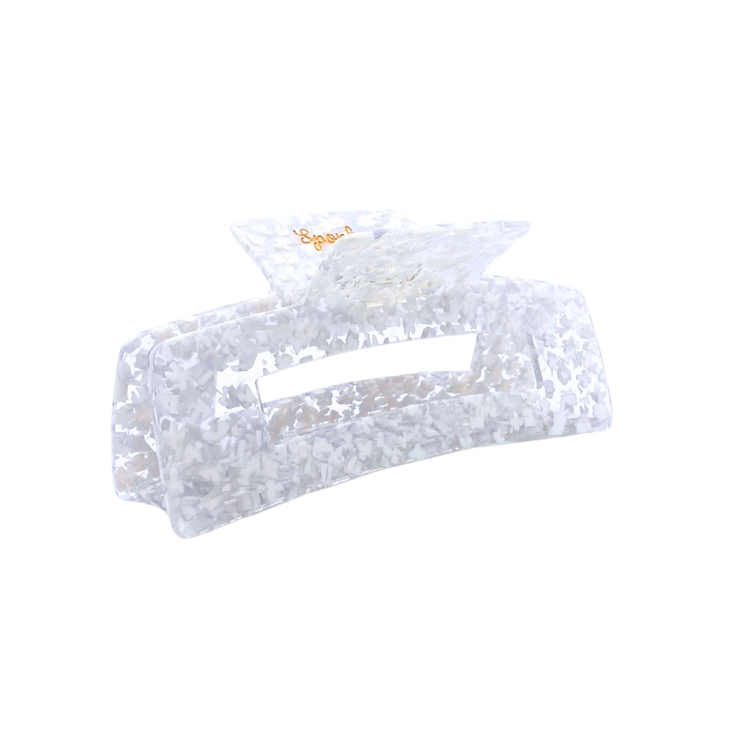 Haarklammer Edgy Maxi Flake Weiss Durchsichtig Sponky