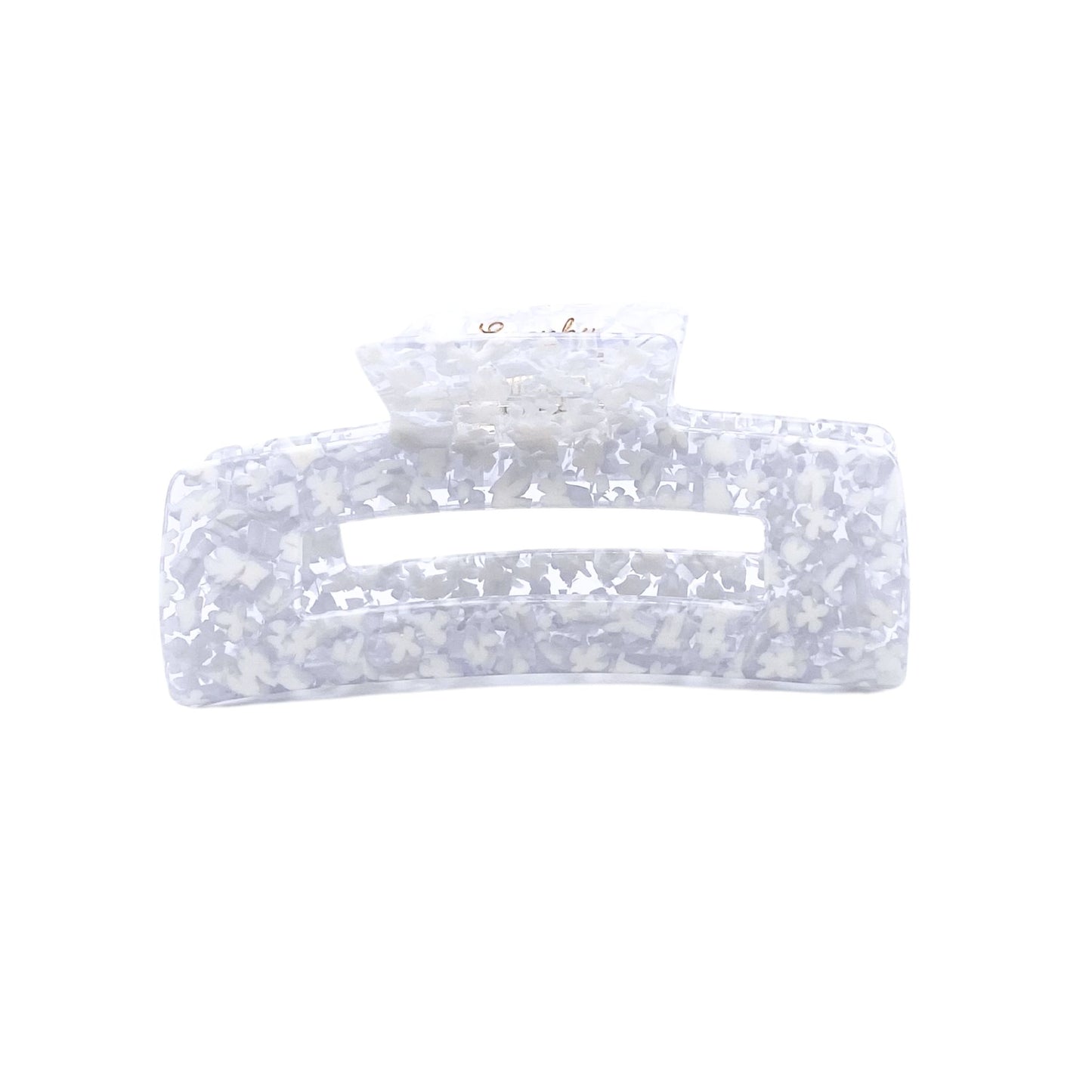 Haarklammer Edgy Midi Flake Weiss Durchsichtig Sponky