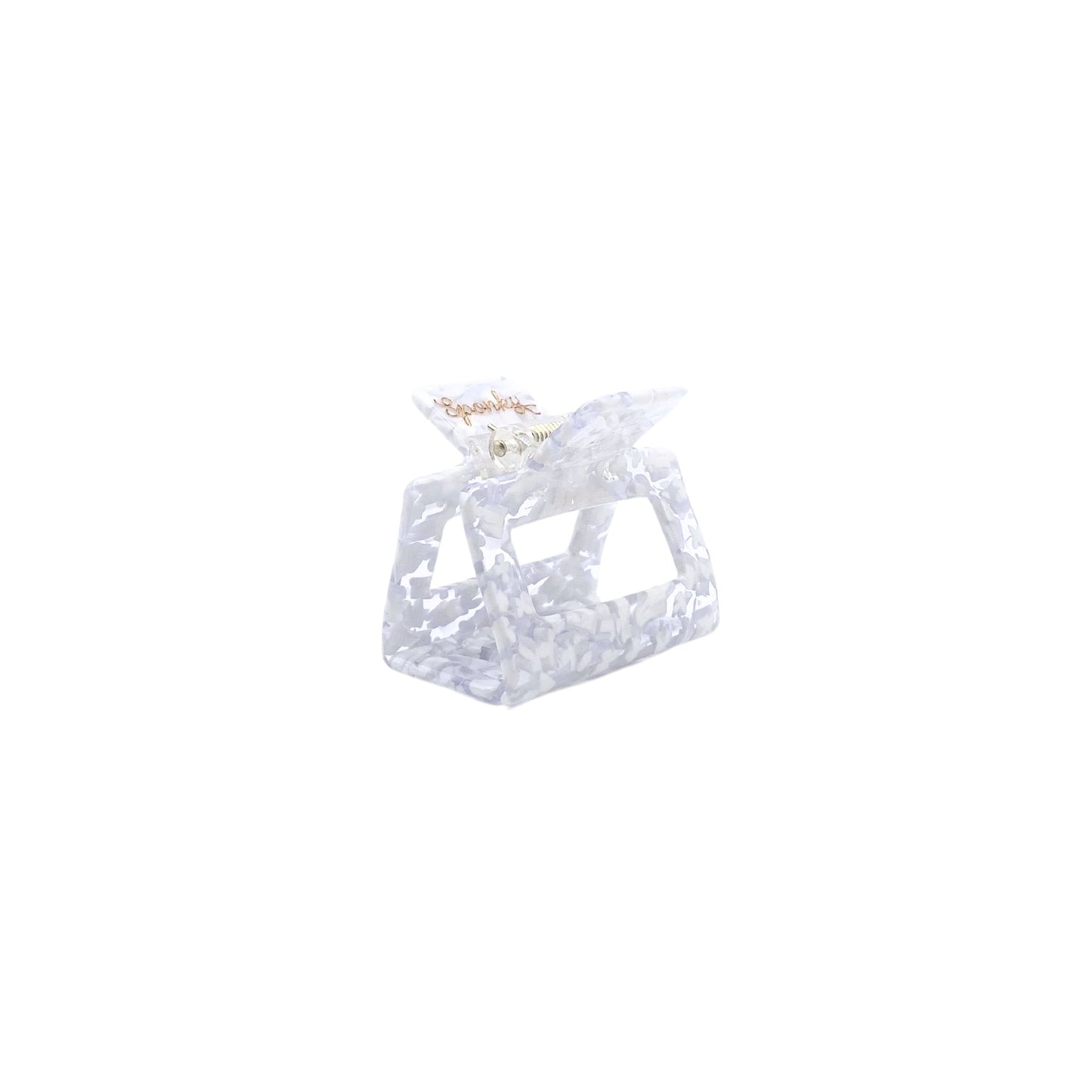 Haarklammer Edgy Mini Flake Weiss Durchsichtig Sponky