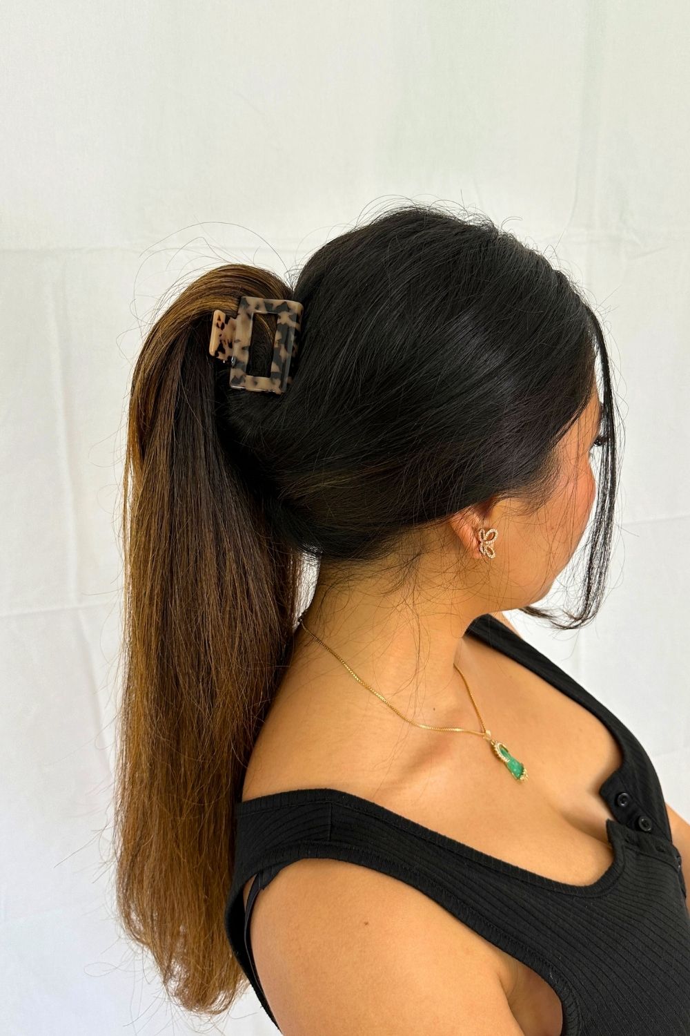 Haarklammer beige schwarz leopard