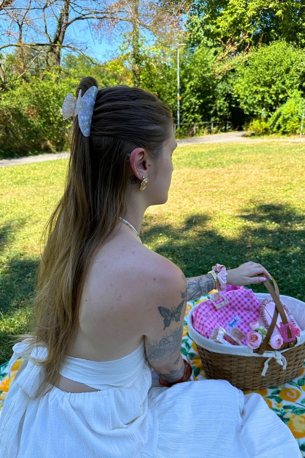 Haarklammer mit glitzerblumen