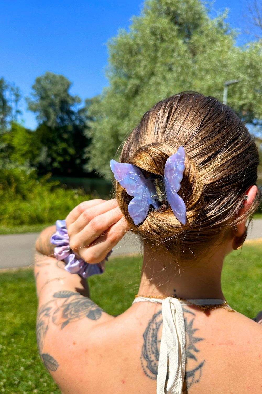 Schmetterling Haarklammer Butterlfy lila violette