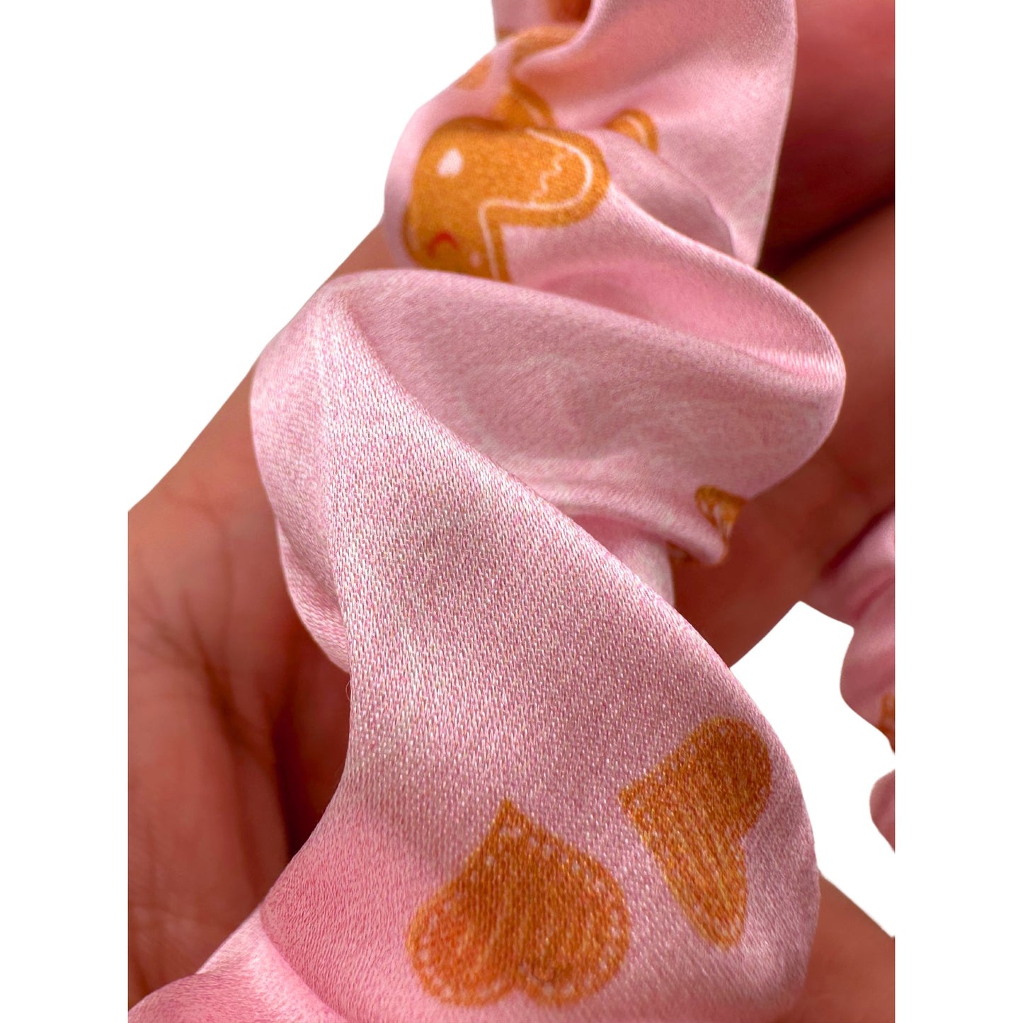 Seiden Scrunchie Weihnachten Rosa Haargummi Sponky