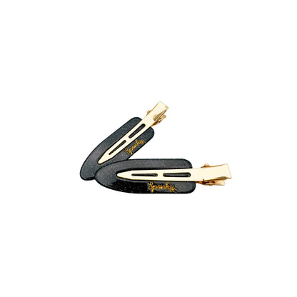 Creaseless Clips Schwarz Glitzer Weihnachten Sponky Haarklammer