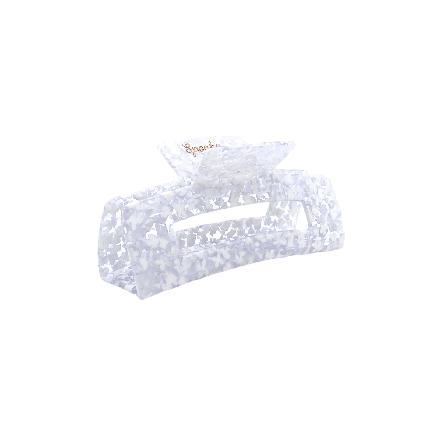 Haarklammer Edgy Midi Flake Weiss Durchsichtig Sponky