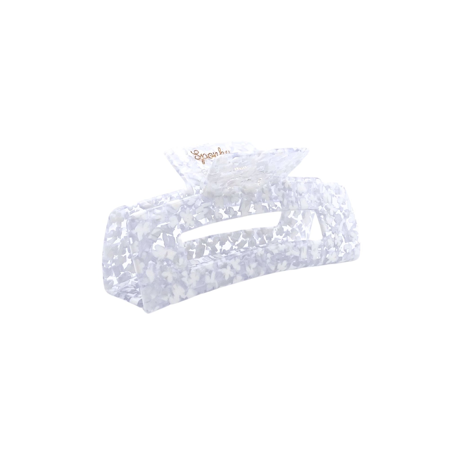 Haarklammer Edgy Midi Flake Weiss Durchsichtig Sponky