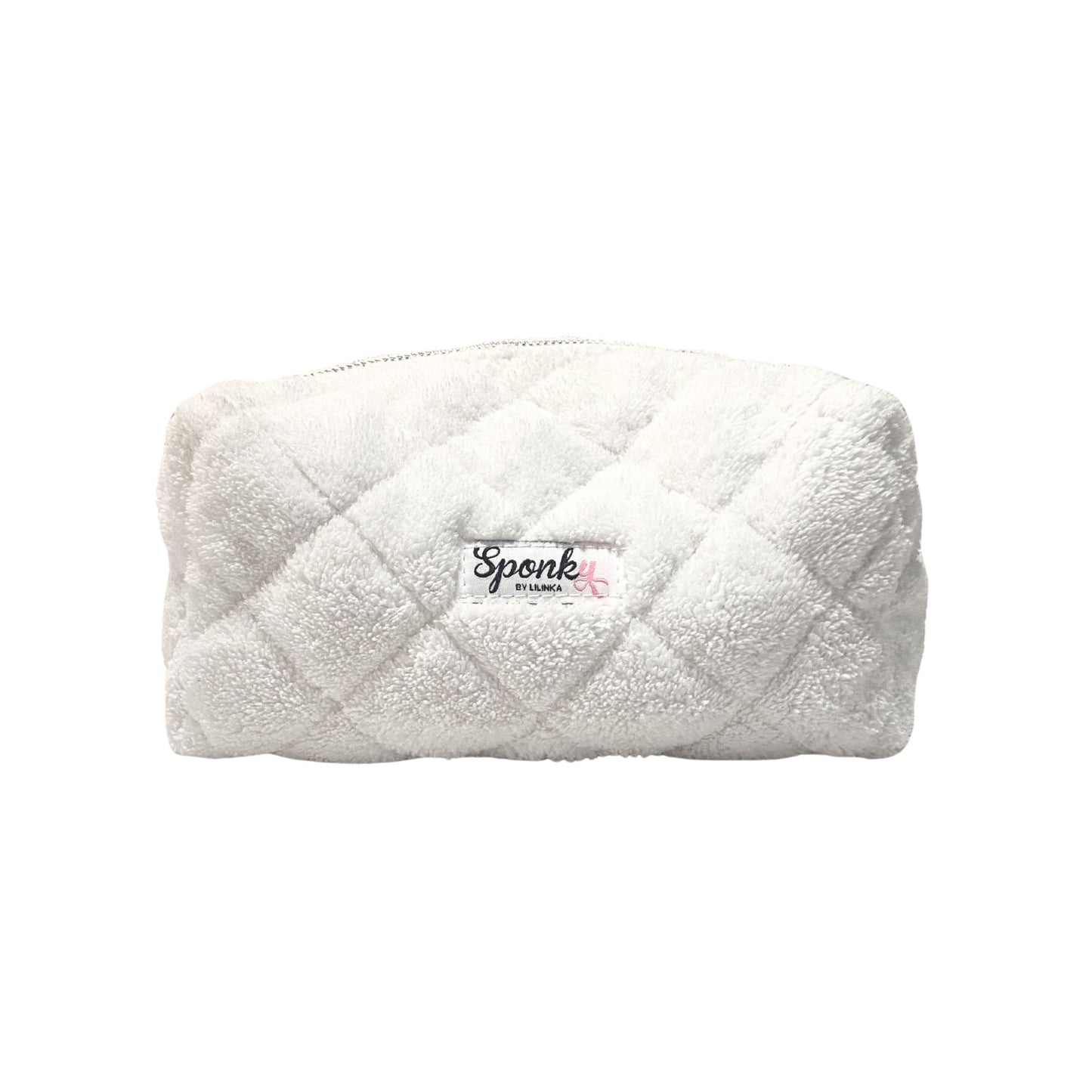 Weiss Fell Makeup Tasche Weiss Sponky